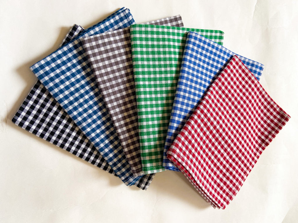Red/White Gingham Napkins, 6-pack, 100% Cotton